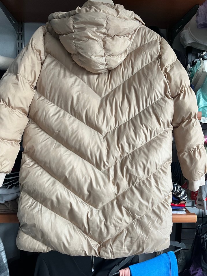 Bej Kadın Kış Montu Kapüşonlu - Görsel 2