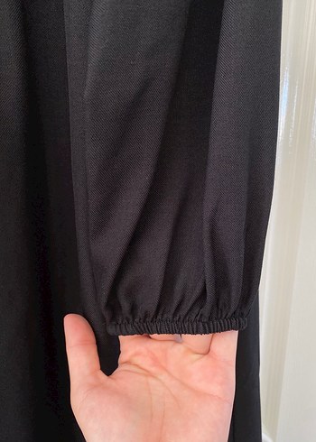 Siyah Örgü Detaylı Uzun Goth Elbise - Görsel 4