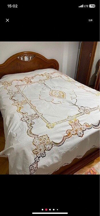 Beden ten rengi Renk Vintage yatak örtüsü delik işi