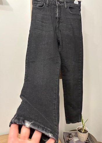 Diğer Siyah Midi Denim Kadın Jean