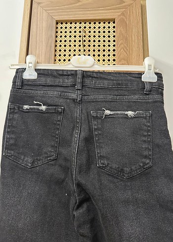 40 Beden Siyah Midi Denim Kadın Jean