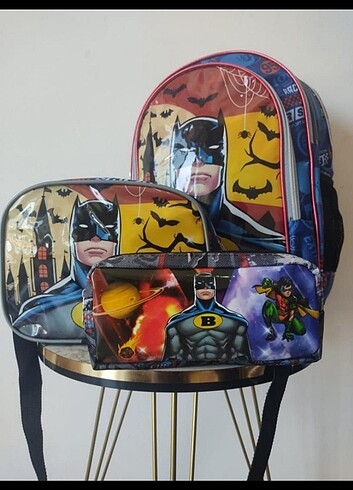 1 adet batman 1 adet Elsa takım çanta 