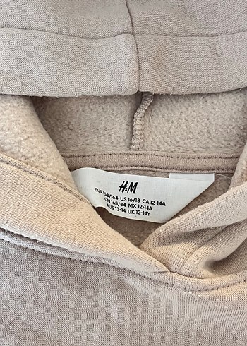H&M Bej Kapusonlu Sweatshirt