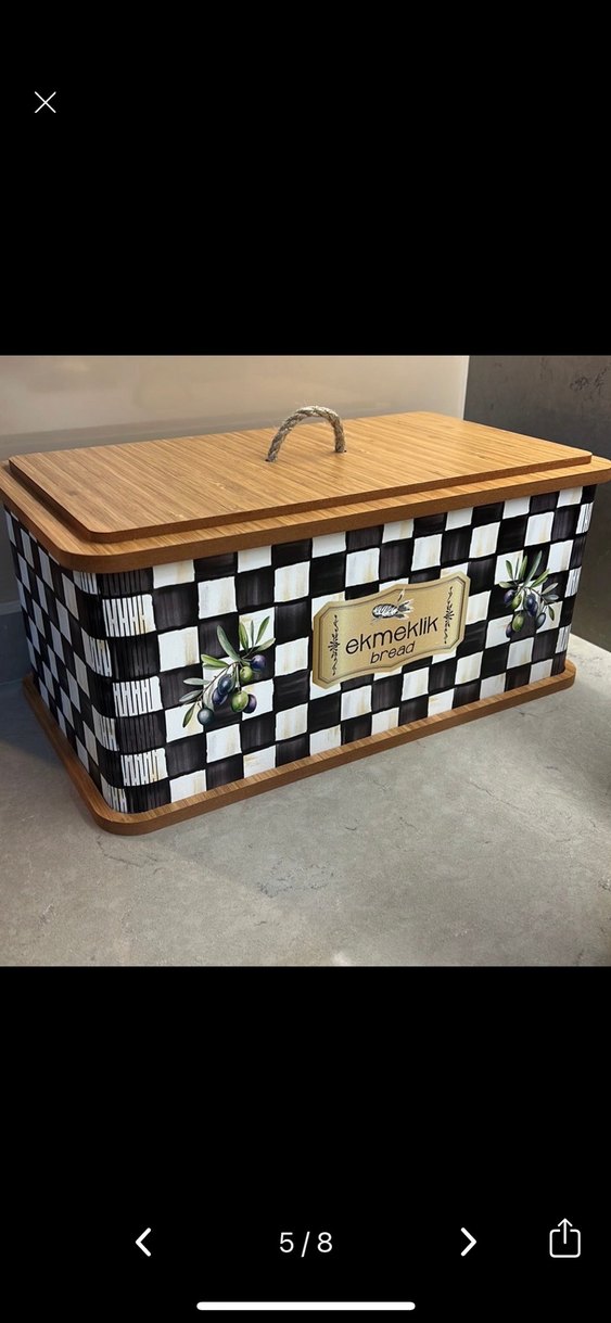 Beyaz Ekru Desenli Ekmeklik - Görsel 3