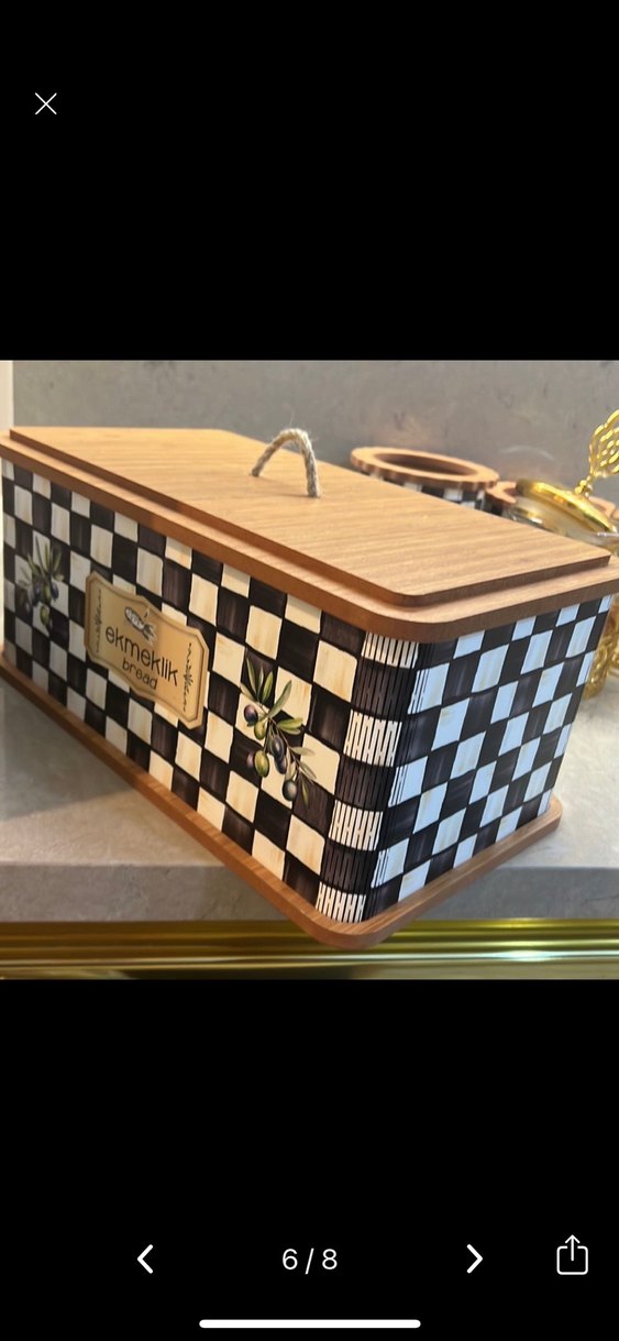 Beyaz Ekru Desenli Ekmeklik - Görsel 2