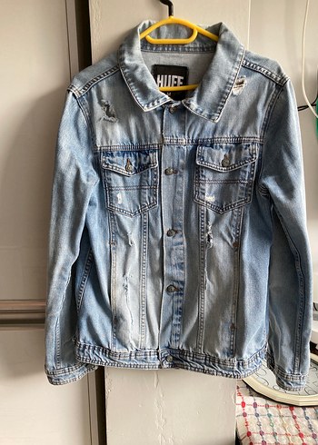 Düğmeli  Mavi  Erkek Denim Ceket - Görsel 2