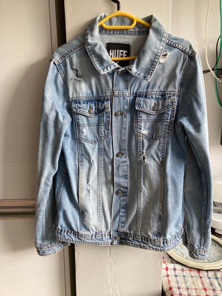 Düğmeli  Mavi  Erkek Denim Ceket - Görsel 2