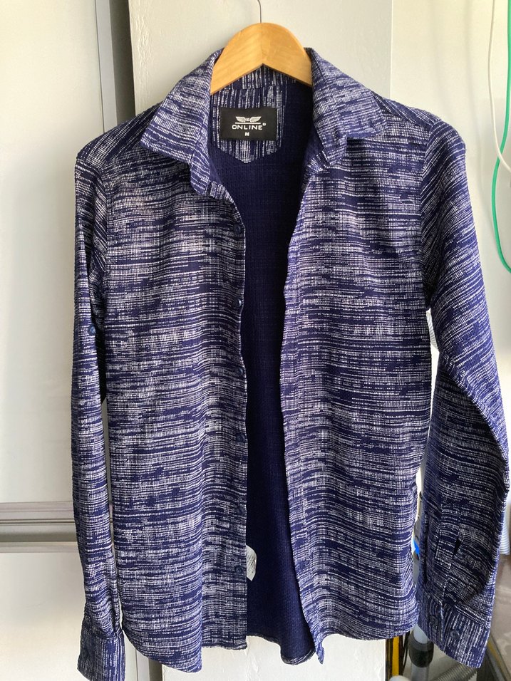 Lacivert Gri Erkek Uzun Kollu Gömlek - Görsel 3