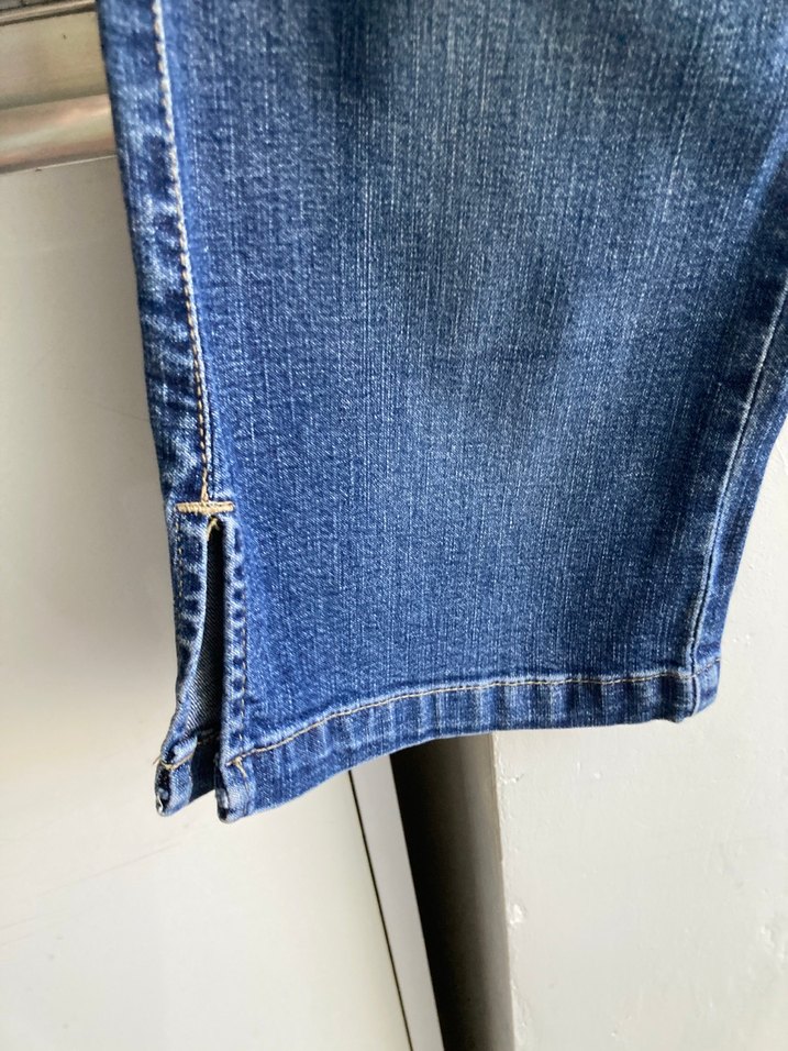 Mavi likralı  dar  Kesim Midi Kot Pantolon - Görsel 2