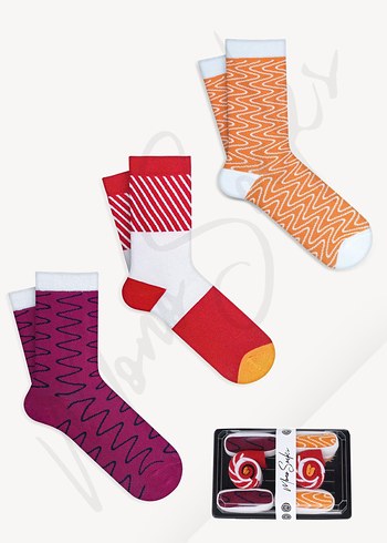 sushi 4cift  Çok Renkli Çorap Seti - Görsel 6
