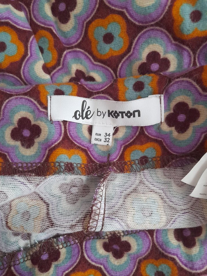 Çiçekli Yüksek Bel Mini şort Etek koton - Görsel 2