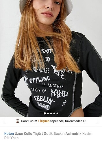 Koton gotik asimetrik kesim bluz. - Görsel 8