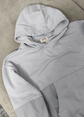 Koton Gri Kapüşonlu Erkek çocuk sweatshirt