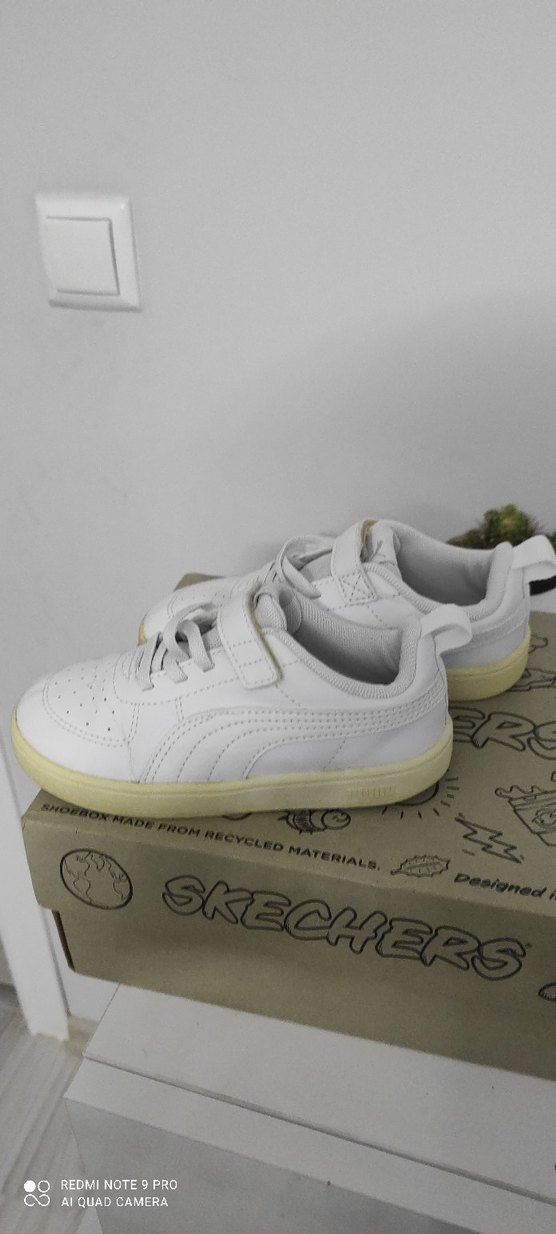 Puma Erkek Çocuk Beyaz Sneakers Cırtcırtlı 27 numara - Görsel 3