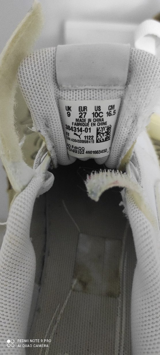 Puma Erkek Çocuk Beyaz Sneakers Cırtcırtlı 27 numara - Görsel 5