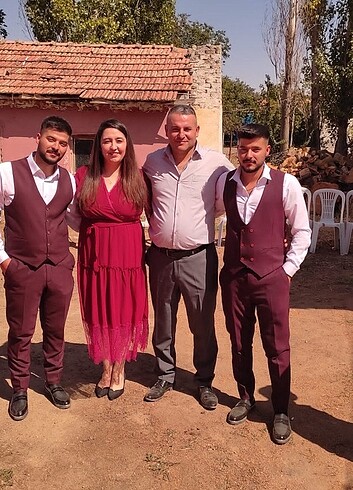 46 Beden bordo Renk Elbise