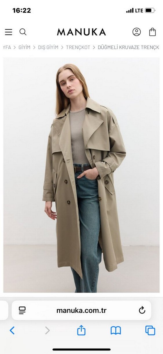 Manuka Bej Kuşaklı Trençkot - Görsel 2