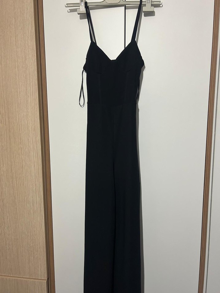 Kadın Siyah Askılı Tulum - Görsel 3