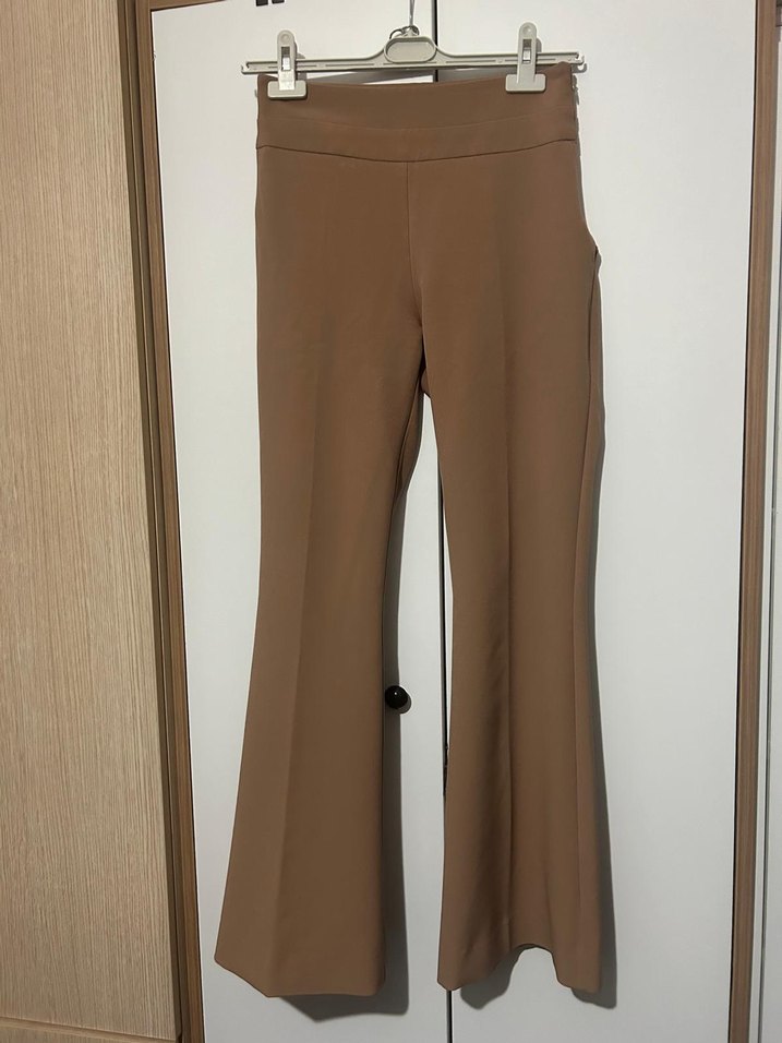 Bej Midi Kadın Kumaş Pantolon - Görsel 3