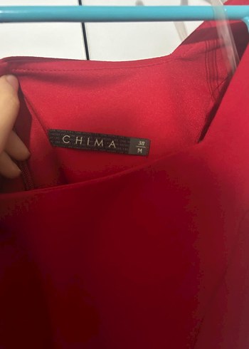 Kırmızı V Yaka Kadın Elbise - Görsel 3