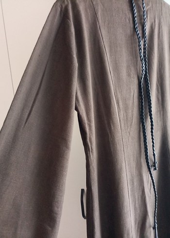 Acı kahve keten elbise - Görsel 5