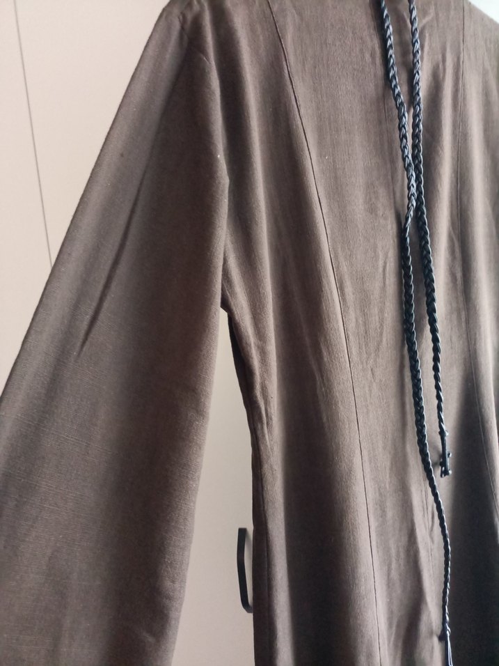 Acı kahve keten elbise - Görsel 5