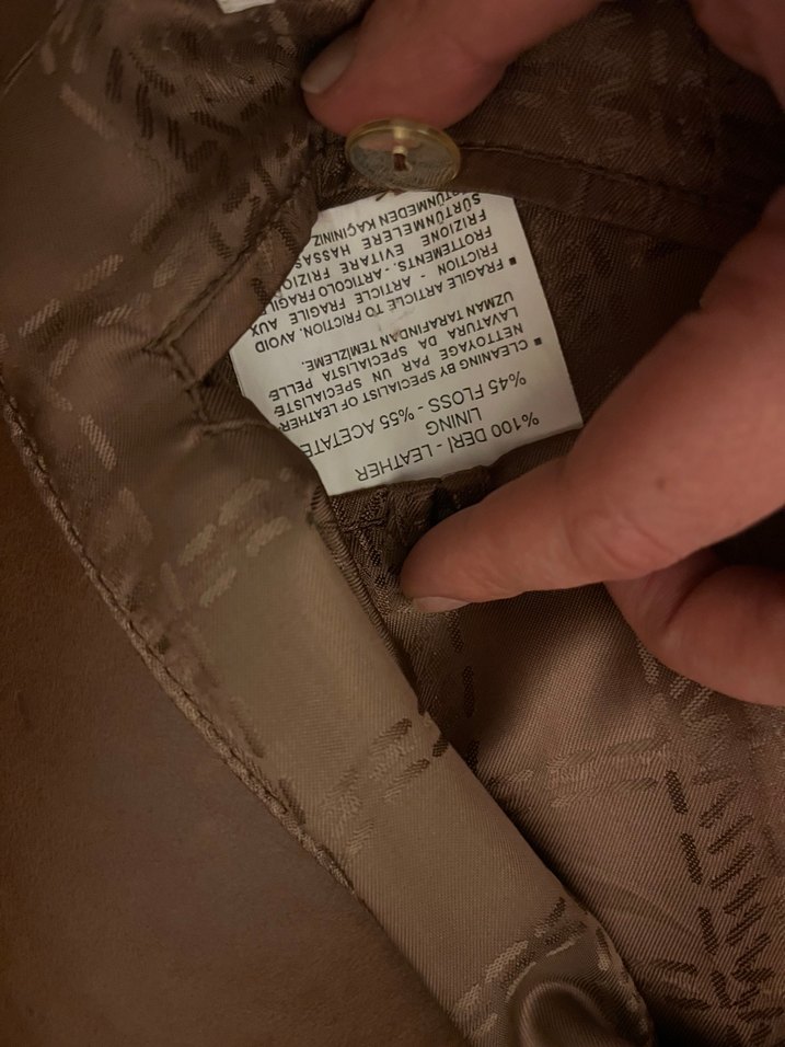 Düğmeli Kahverengi Deri Kadın Ceket - Görsel 3