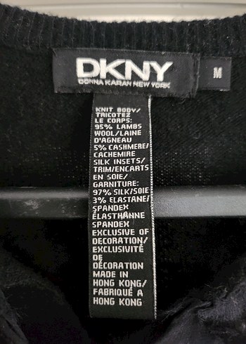 DKNY Zımba ve Tül Detaylı Siyah Kadın Yün Süveter - Görsel 3