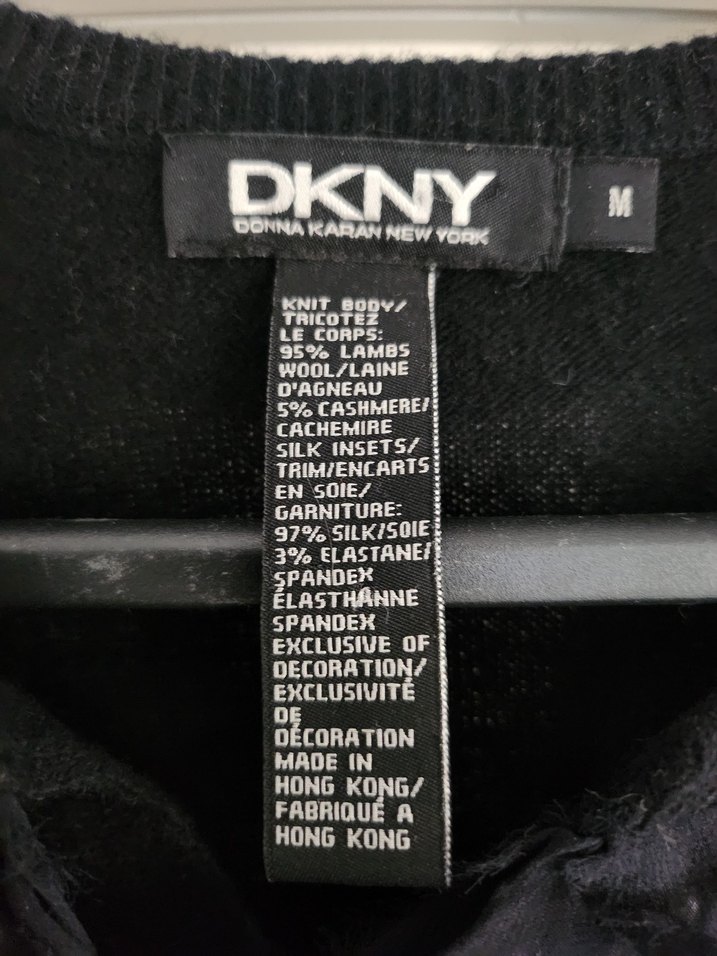 DKNY Zımba ve Tül Detaylı Siyah Kadın Yün Süveter - Görsel 3