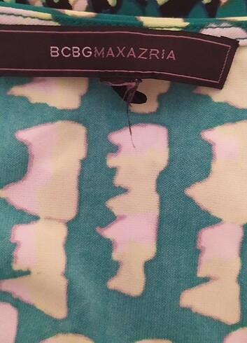 m Beden yeşil Renk BCBG Maxazria Yeşil Desenli Belden Bağlamalı Elbise, M beden