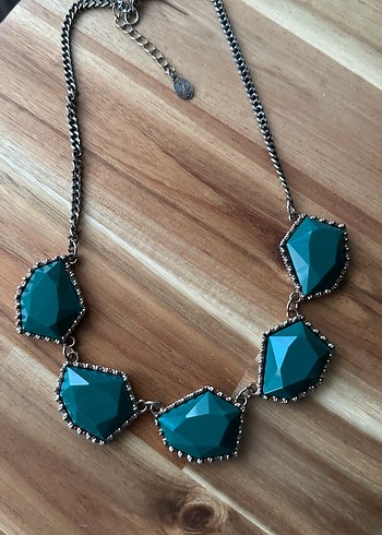 3lü Uzun Turkuaz -Bordo Boncuklu Bohem Kolye - Görsel 3