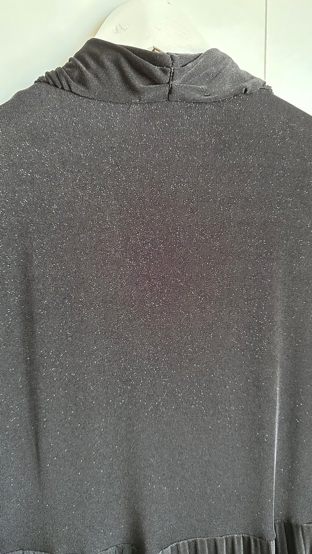 Koton Party Wear V Yaka Pileli Siyah Abiye Elbise - Görsel 4