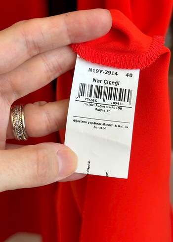 Nocturne Nar Çiçeği Elbise 40 Beden - Görsel 4