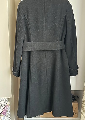 Pierre Cardin Siyah Kaşe Kaban  38 Beden - Görsel 5