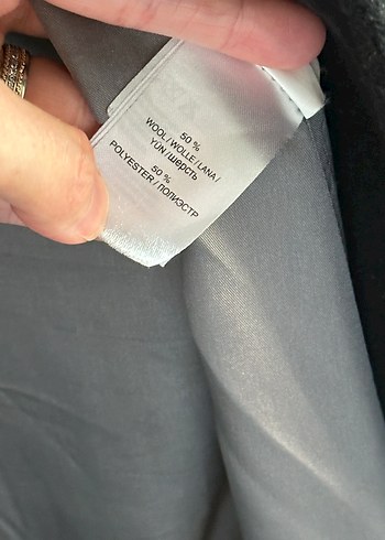 Pierre Cardin Siyah Kaşe Kaban  38 Beden - Görsel 12