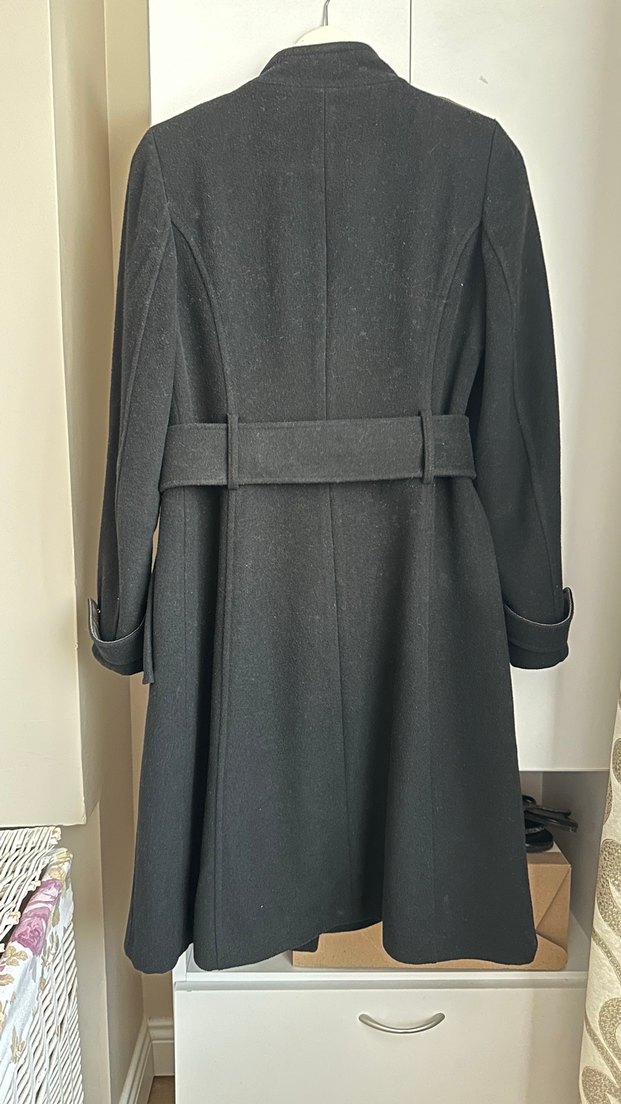 Pierre Cardin Siyah Kaşe Kaban  38 Beden - Görsel 5