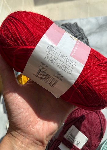 Renkli El Örgü İplikleri Seti-Farklı Renklerde ip 6 Adet 100 gr - Görsel 4