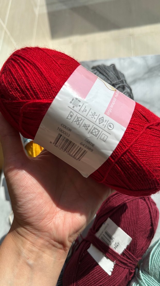 Renkli El Örgü İplikleri Seti-Farklı Renklerde ip 6 Adet 100 gr - Görsel 4