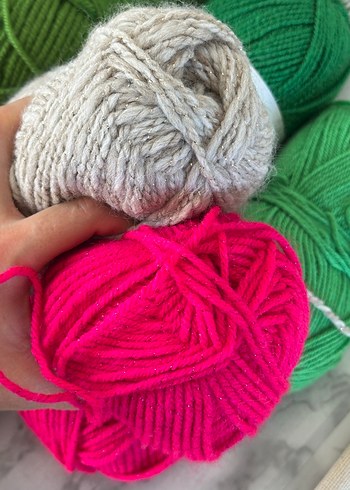 Renkli Bohem Örgü İplik Seti 11 adet - Görsel 3