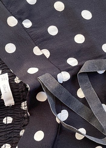 Mango Lacivert Puantiyeli cepli pantolon - Görsel 5