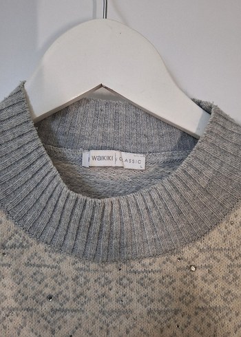 Gri Örgü Kadın Kazak - Görsel 2