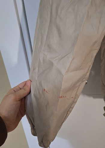 Bej Keten Kadın yağmurluk - Görsel 4