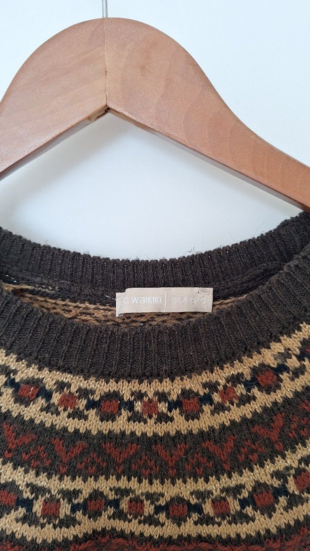 Bohem Uzun Kollu Örgü Kadın Kazak - Görsel 2