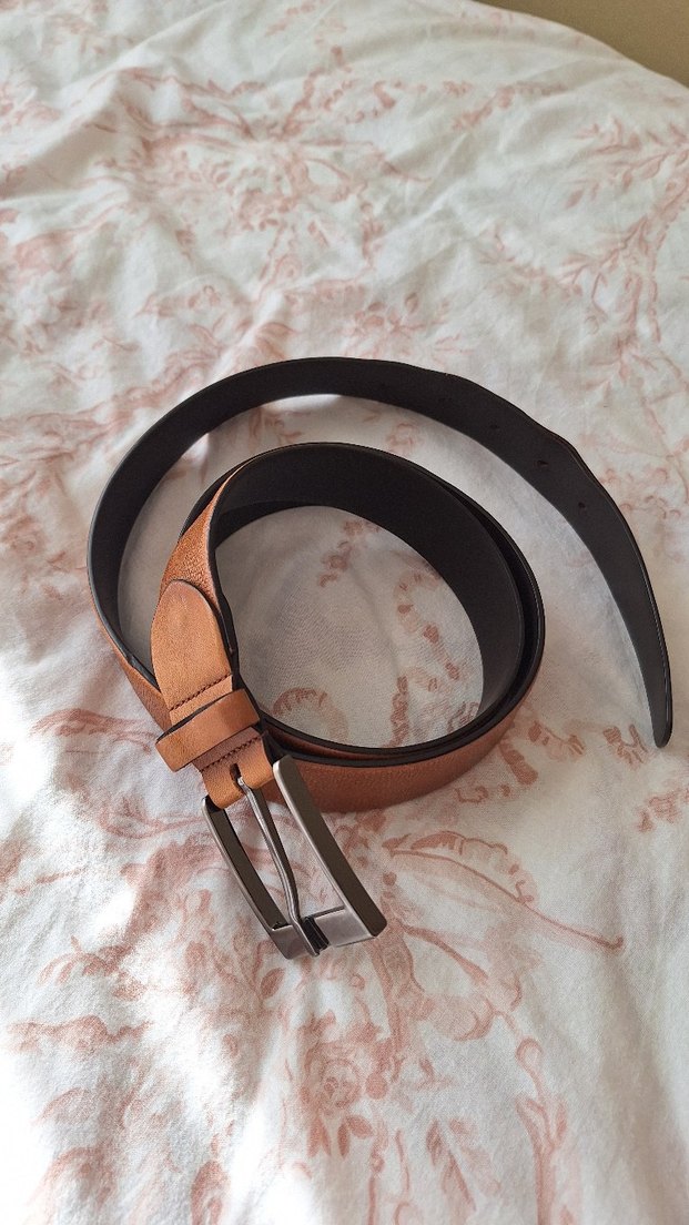 Koyu Bej Deri Erkek Kemer - Görsel 2