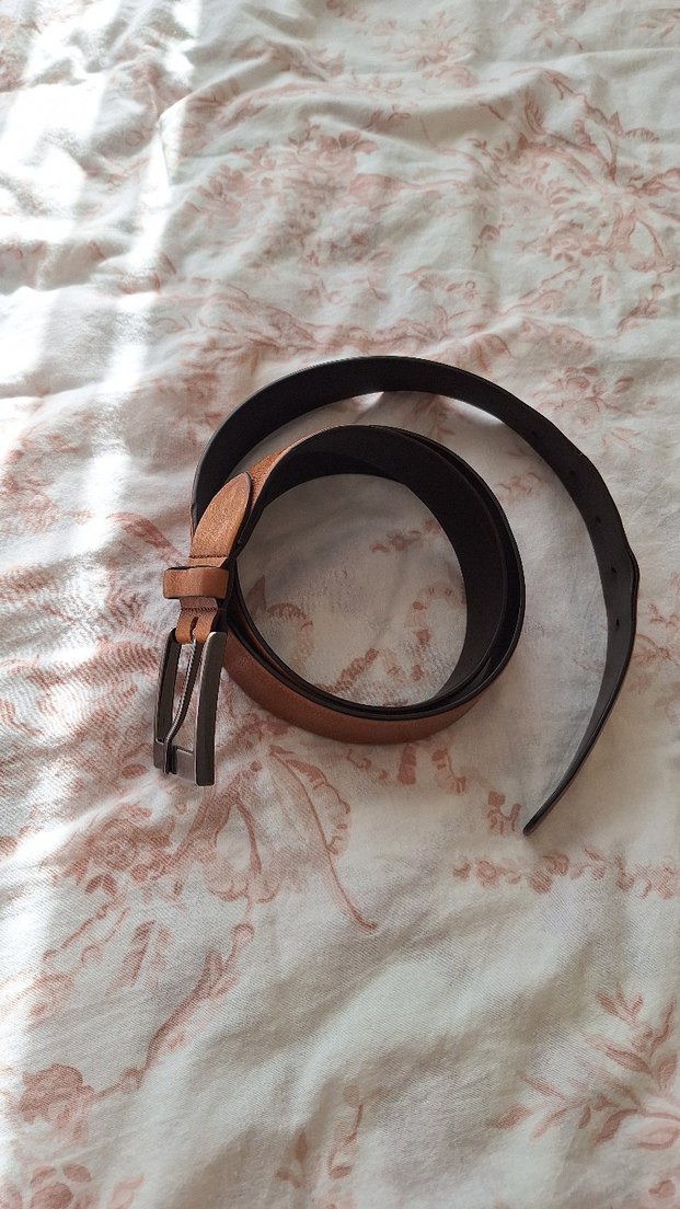 Koyu Bej Deri Erkek Kemer - Görsel 4