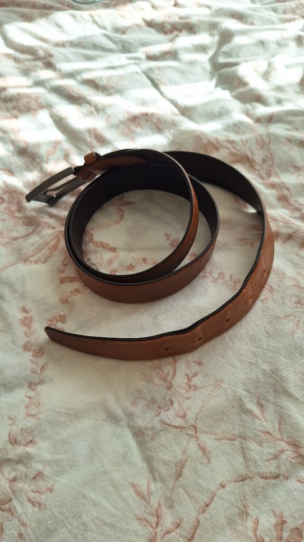 Koyu Bej Deri Erkek Kemer - Görsel 3