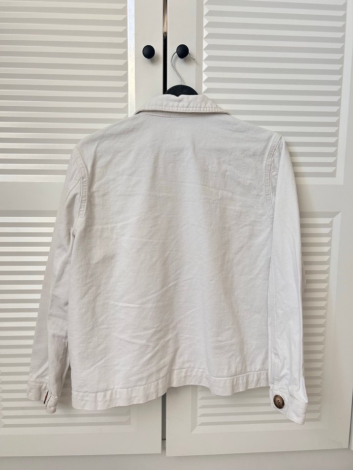 Kadın Beyaz Keten Düğmeli Ceket - Görsel 5