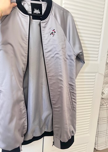 Gri Kadın Fermuarlı Ceket - Görsel 2