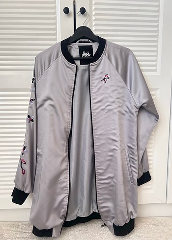 Gri Kadın Fermuarlı Ceket - Görsel 3