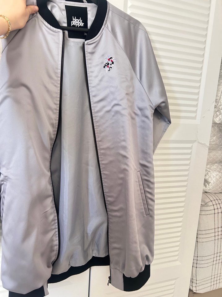 Gri Kadın Fermuarlı Ceket - Görsel 2